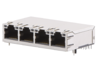 RJ45 ICM 1X4 1G Base-T with LED and PoE J14RB45N7DNF7(Cross out BelFuse 0826-1X4T-HS-F)