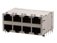 ICM RJ45 Stacked Type 2x4 8-Port 10/100/1000Base-T PoE Plus Shielded w/ LEDs J24UG11A3DLB6