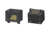 Modular Jack RJ45 Single Port, Tab Up, Unshielded, Through Hole, W/OLEDs, PN#JU112A0XUXC7