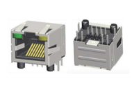 Magnetic Modular Jack RJ45 1*1 Port, 100/10 Base-T, Unshielded, W/LEDs, PN#J11EH4143UPF1