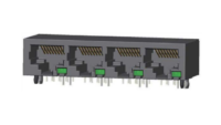Modular Jack RJ45 1x4 port, Tab Down, Unshielded, Right Side W/ LEDs, JD14-8188DNX