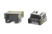 Modular Jack RJ45 1x1 port offset, Shielded, W/ LEDs, JD11-8188K1X