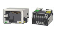 Modular Jack RJ45 1x1 port offset, Shielded, W/ LEDs, JD11-8188K2X