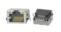 Modular Jack RJ45 1x1 port offset, Tab Up, Shielded, W/LEDs, JU11-8188K7AX