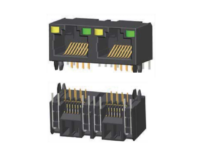 Modular Jack RJ45 1x2 port, Tab Up, Unshielded, W/ LEDs JU12-8188NX
