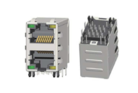 Modular Jack RJ45 2x1 port, Shielded, W/ LEDs, W/EMI, JS21-8188SX