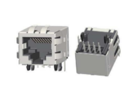 Modular Jack RJ45 1x1 port Tab Down, Shielded, W/EMI, W/O LEDs JD11-8288CSX