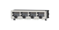 Modular Jack RJ45 1x4 port Tab Down, Half-Shielded, W/O EMI, W/O LEDs JD14-82A88CX