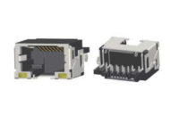 Modular Jack RJ45 1x1 port offset, Tab Down, Shielded, W/LEDs, JD11-8788KX