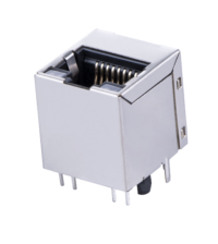 Modular Jack RJ45 1x1 port, Vertical, Unshielded, W/O LEDs, With Flange JV112101UPC7 Replacement of 85506-5001(Molex)