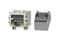 Magnetic Modular Jack RJ45 1X1, Tab Down, Shielded, W/ LEDs, W/EMI J11GX-7588SX