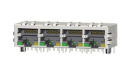 Magnetic Modular Jack RJ45 1X4, Tab Down, Shielded, W/ LEDs, W/EMI J14GX-7588SX