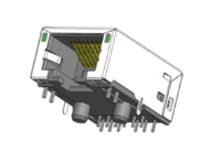 Magnetic Modular Jack RJ45 1*1 Port, Tab Down, 10G Base-T, Shielded, W/ LEDs J11JT-901X