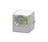 Magnetic Modular Jack RJ45 Vertical, 1X1 Port, Shielded, W/ LEDs, J11VG-902X