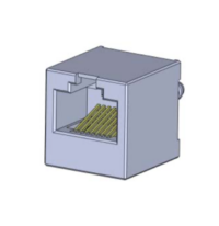 Magnetic Modular Jack RJ45 1*1 Port, 100 Base-T, Shielded, W/O LEDs, PN#J11VH5003NLF1