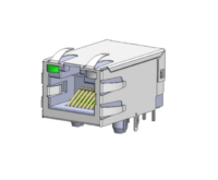 Magnetic Modular Jack RJ45 Tab Up, 1X1 Port, Shielded, W/ LEDs, W/ EMI, J11HG-913X01