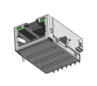 Magnetic Modular Jack RJ45 1*1 Port, Shielded, Offset, W/ LEDs, J11AG-916X