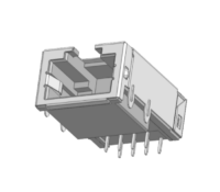 Magnetic Modular Jack RJ45 1*1 Port, 10/100 Base-T, Shielded, Offset, W/O LEDs J11EH0001NLA1