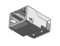 Magnetic Modular Jack RJ45 1*1 Port, 10/100/1000 Base-T, Shielded, Offset, W/ LEDs J11AG-937X