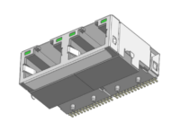 Magnetic Modular Jack RJ45 1*2 Port, 10/100/1000 Base-T, Shielded, Offset, W/ LEDs J12AG-9777X