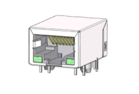 180 Degree Vertical SMT 6P6C Tab Up RJ11 Connector JV110503U9A0(Cross out ADAM TECH MTJ-66KX1J-T1471)