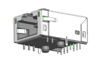 Magnetic Modular Jack RJ45 1*1 Port, Tab Up, 10G Base-T, Shielded, W/ LEDs J11JT-9T1X