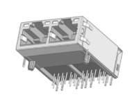 Magnetic Modular Jack RJ45 1*2 Port, Tab Up, 10G Base-T, Shielded, W/ LEDs J12JT-9TBX