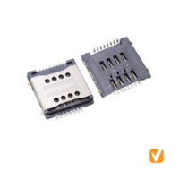 SIM CARD SLOT PUSH  H=3.0, LCP Black, Terminal C5191, Stainless Steel Shield VTC102012912
