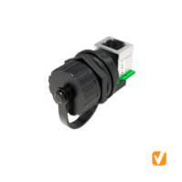 Vitalconn Screw Locking Waterproof RJ45 Coupler(180 Deg.) with Cap P/N:VWPTM-220728EF3