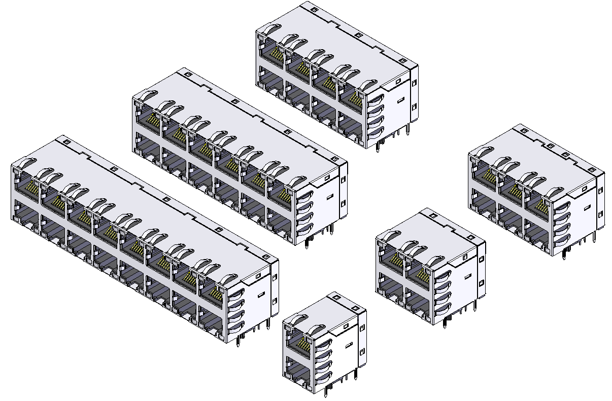 Vitalconn Stacked Magnetic Modular Jacks Family