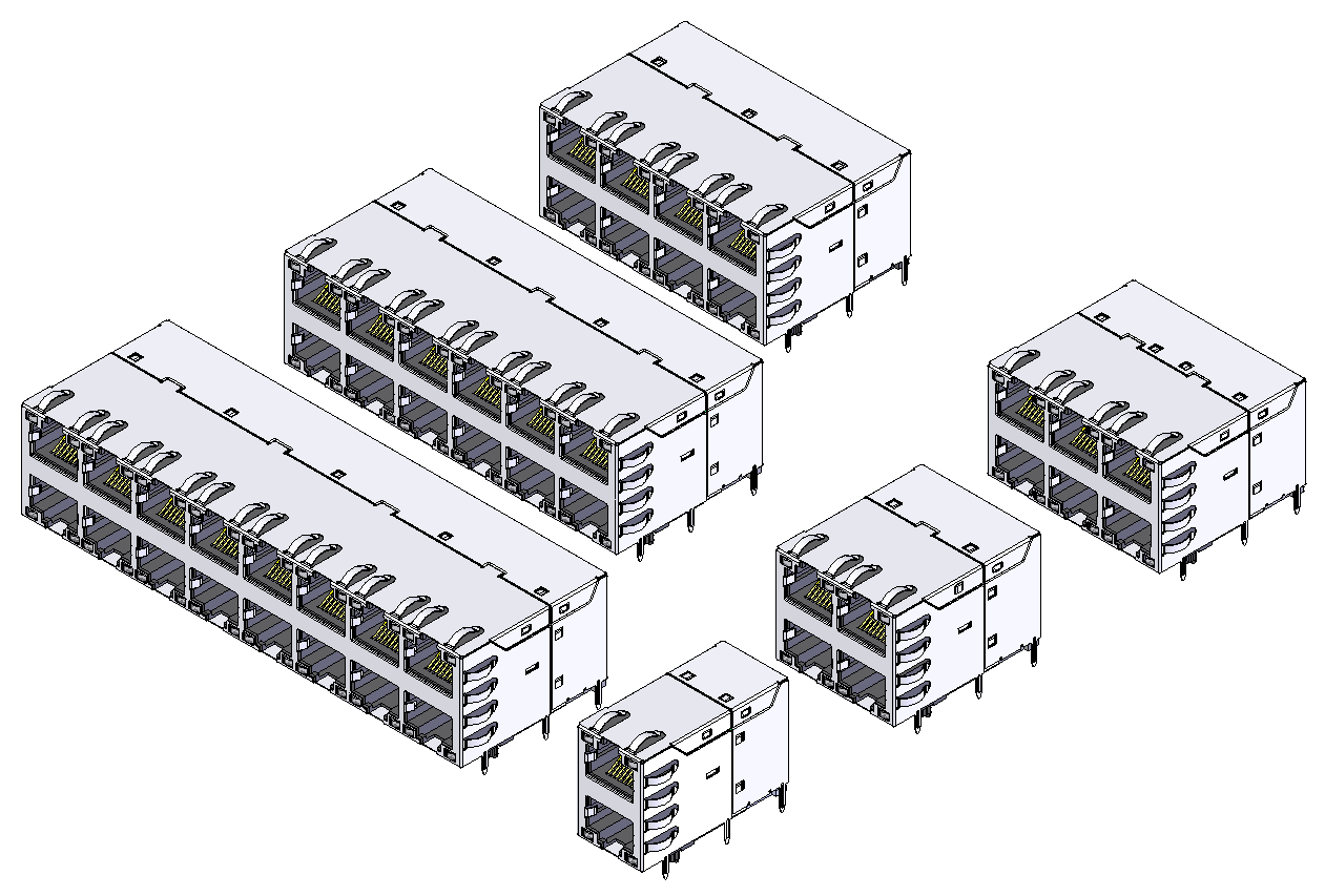 双层ICM RJ45组合图长体