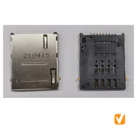 SIM CARD Socket, H=1.8, LCP Black, Terminal C5191, Stainless Steel Shield