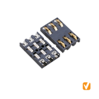 Micro SIM CARD Socket, H=1.9, LCP Black, Terminal C5191 Stainless Steel Shield