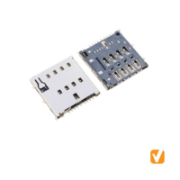 Micro SIM CARD Socket, H=1.56, LCP Black, Terminal C5191 Stainless Steel Shield