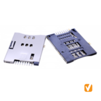 SIM CARD SLOT H=2.30, LCP Black, Terminal C5191, Phosphor copper shield