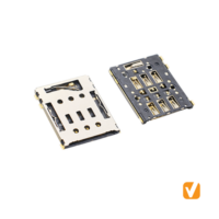Nano Sim Card Socket Connector, H=1.38, LCP Black, Terminal C5210, Stainless Steel Shield
