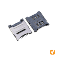 Micro SIM CARD, H=1.8, LCP Black, Terminal C5191 Stainless Steel Shield VTC402013062