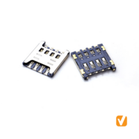 Micro SIM CARD Socket, H=1.5, LCP Black, Terminal C5191 Stainless Steel Shield VTC402013312