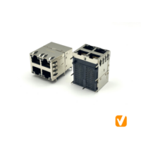 ICM RJ45 10/100/1000 BASE-T,POE+ 2X2 with LEDs J22WA1114DLB6