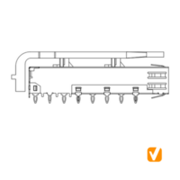 SFP Cage 1X1 Port, W/O Heat Sink, W/T Light Pipe, Press Fit, PN#S1N3122006NA4