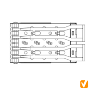 SFP Cage 1X2 Port, W/O Heat Sink, W/T Light Pipe, Press Fit PIN PN#S2N32H0104NA4