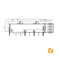 SFP+ Cage With Grounding Pin 1X1 Ports, W/O Heat Sink, W/T Light Pipe, Soldering Tail PN#S2N312B007NA4