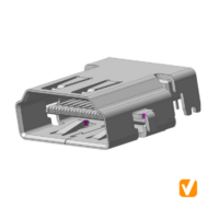 HDMI Type A Receptacle 19P Reverse Offset DIP H3.00 MPN#HMA2010432E1