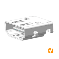 HDMI Type A Receptacle 19P offset DIP H2.78 MPN#HMA2010612E1