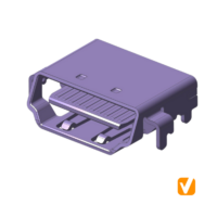 HDMI Type A Receptacle 19P Offset DIP H3.60 MPN#HMA2010792E1