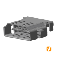 HDMI Type A Receptacle 19P Reverse Offset DIP H2.18 MPN#HMA2011032E1