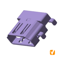 HDMI Type A Receptacle 19P Reverse Offset DIP H3.37 MPN#HMA2410802E1