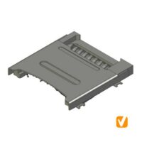TF Card Socket Connector,  LCP Black, Terminal C5191 Stainless Steel Shield VTC404400241-CE1(Replacement of Molex 47219-2021)