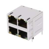 RJ45 2x2 Shielded with LED Gold Flash JS224141DPC7(Cross out TE 2041376-2)