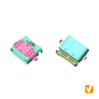 USB 4.0 Type C Female Connector with Back Cover Single Shell Dual Row SMT On Board Flat Mount L 9.17mm UC42812706482G2(Cross out TE 12402076)